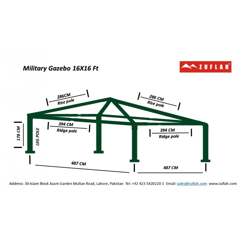 Zuflah Gazebo for army 16X16ft - view 4