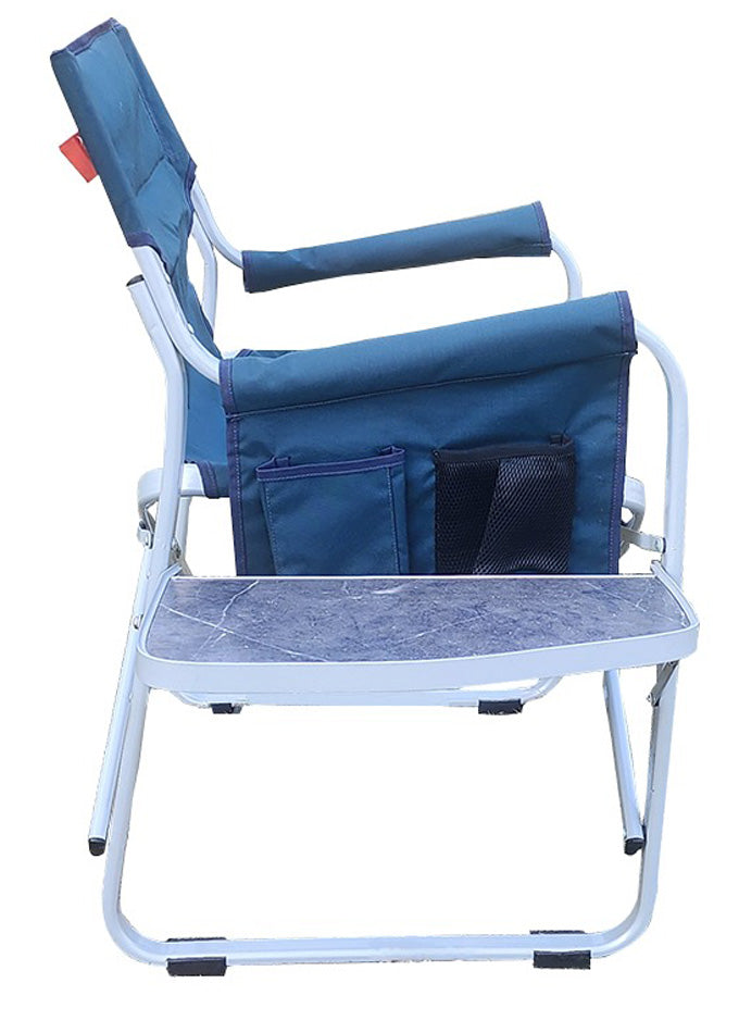 Deluxe Folding Chair with Arms & Attahced Table Frame Aluminum